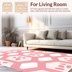 Geometric Pink Spots Pattern Rug