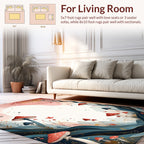 Whimsical Mushroom Forest Pattern Design Rug
