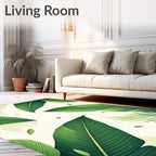 Lush Tropical Leaf Pattern Design Rug