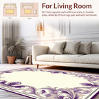 Regal Purple Acanthus Leaf Border Rug