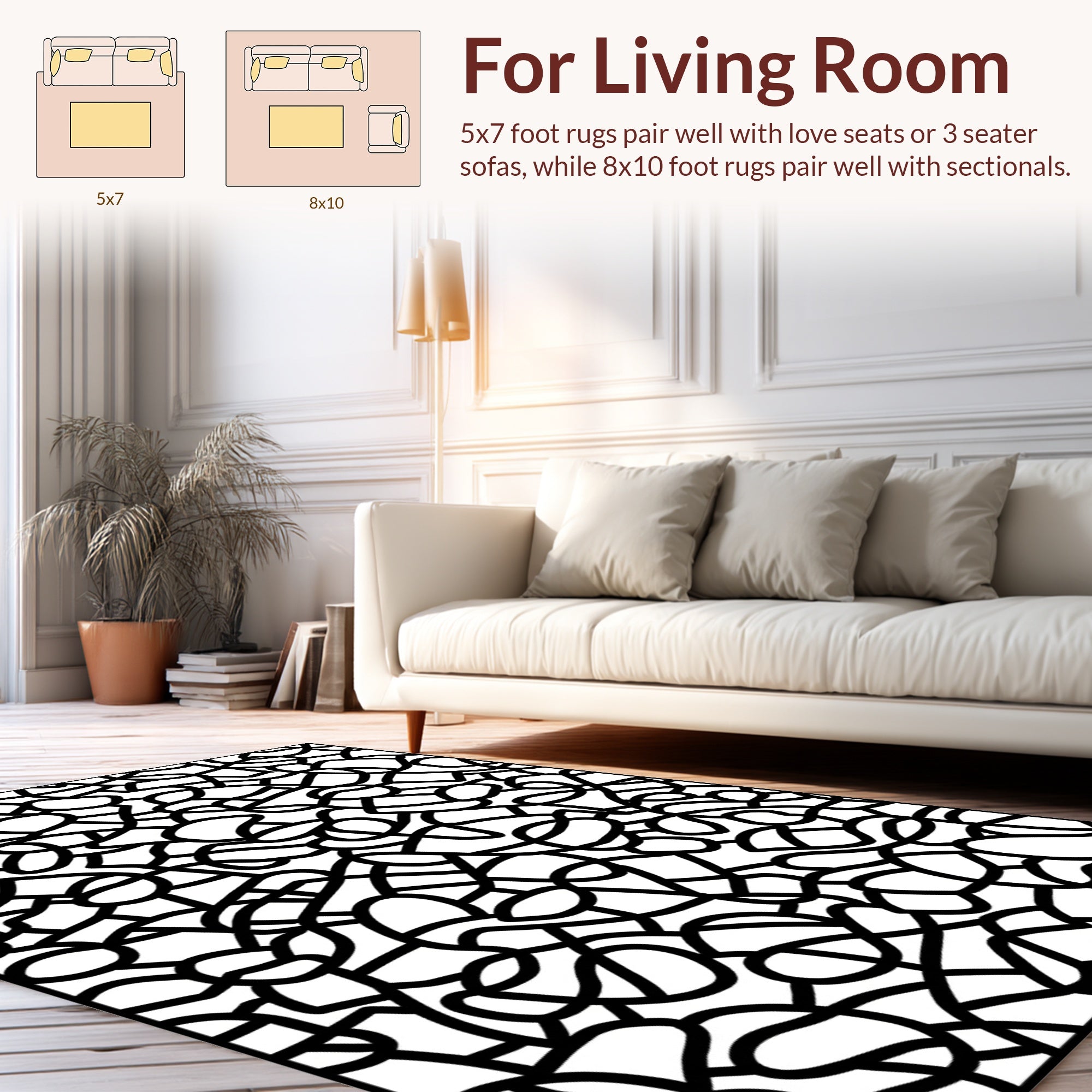 Abstract Organic Contemporary Doodle Rug