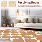 Terracotta Wavy Leaf Pattern Rug