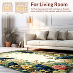 Ravens Floral Botanical Art Rug