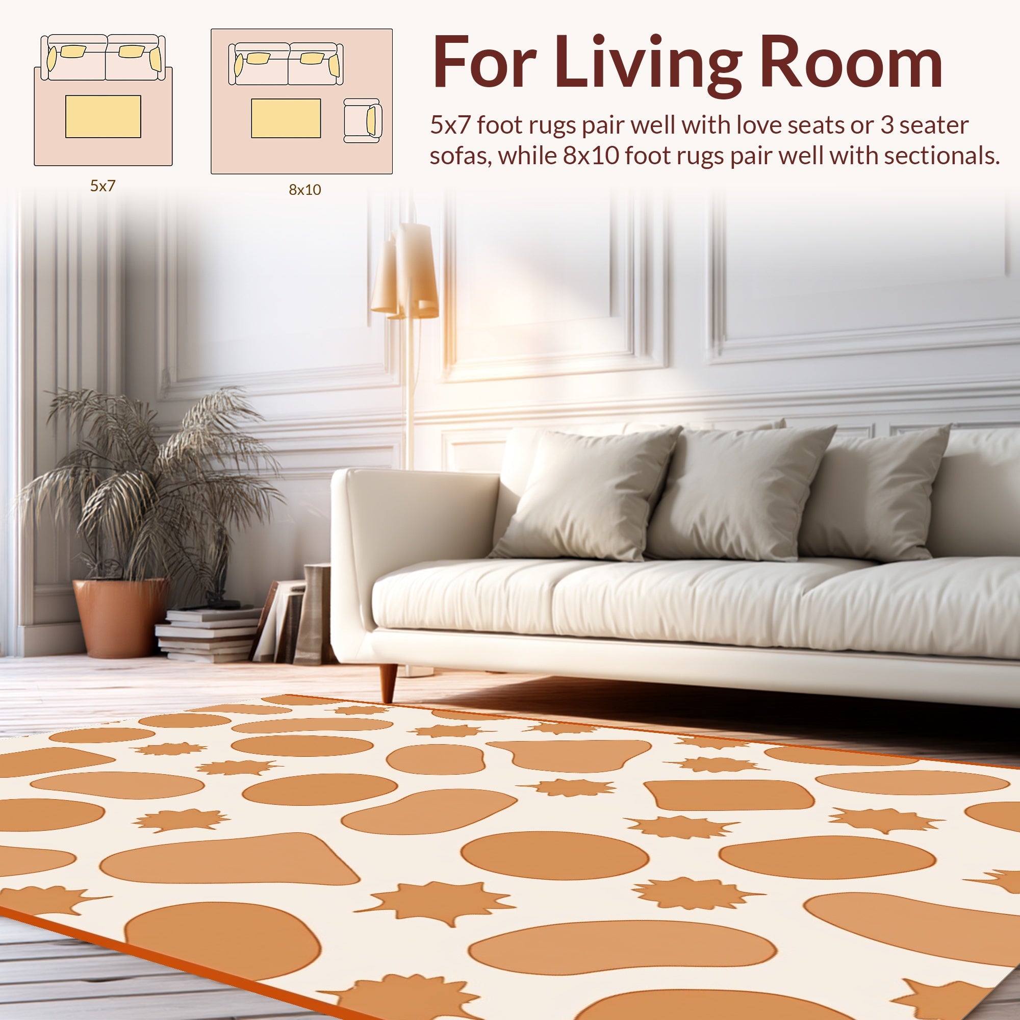 Terra Cotta Soft Abstract Shapes Rug