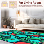 Tropical Birds and Foliage Pattern Rug