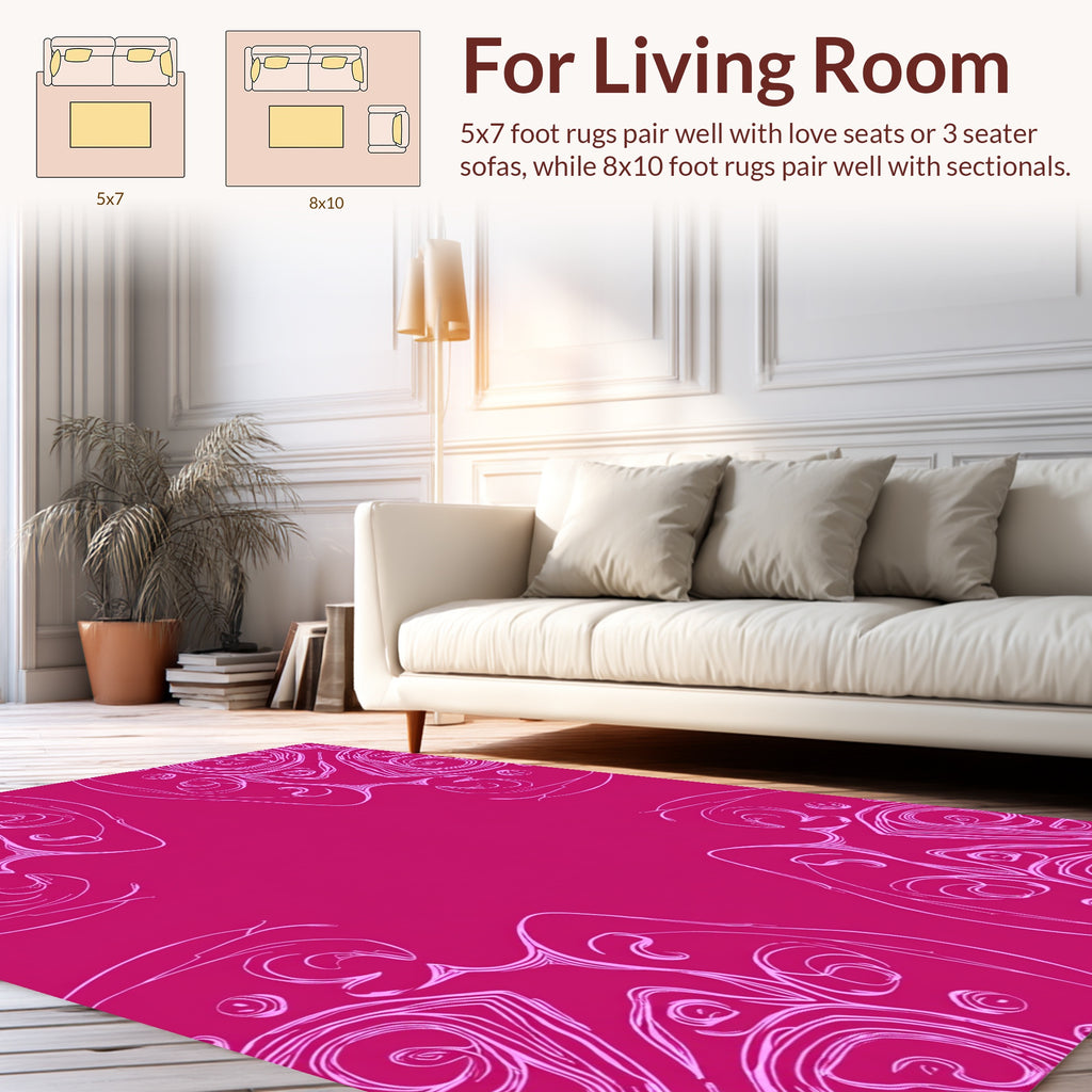 Abstract Swirls Line Art Rug