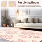 Minimalist Pink Botanical Leaf Pattern Rug