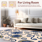 Retro Blue And Yellow Swirls Rug