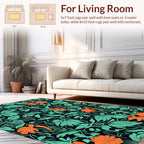 Vibrant Floral Leaf Pattern Design Rug