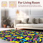 Vibrant Floral Burst Pattern Design Rug