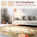 Charming Floral Butterfly Scrollwork Pattern Rug