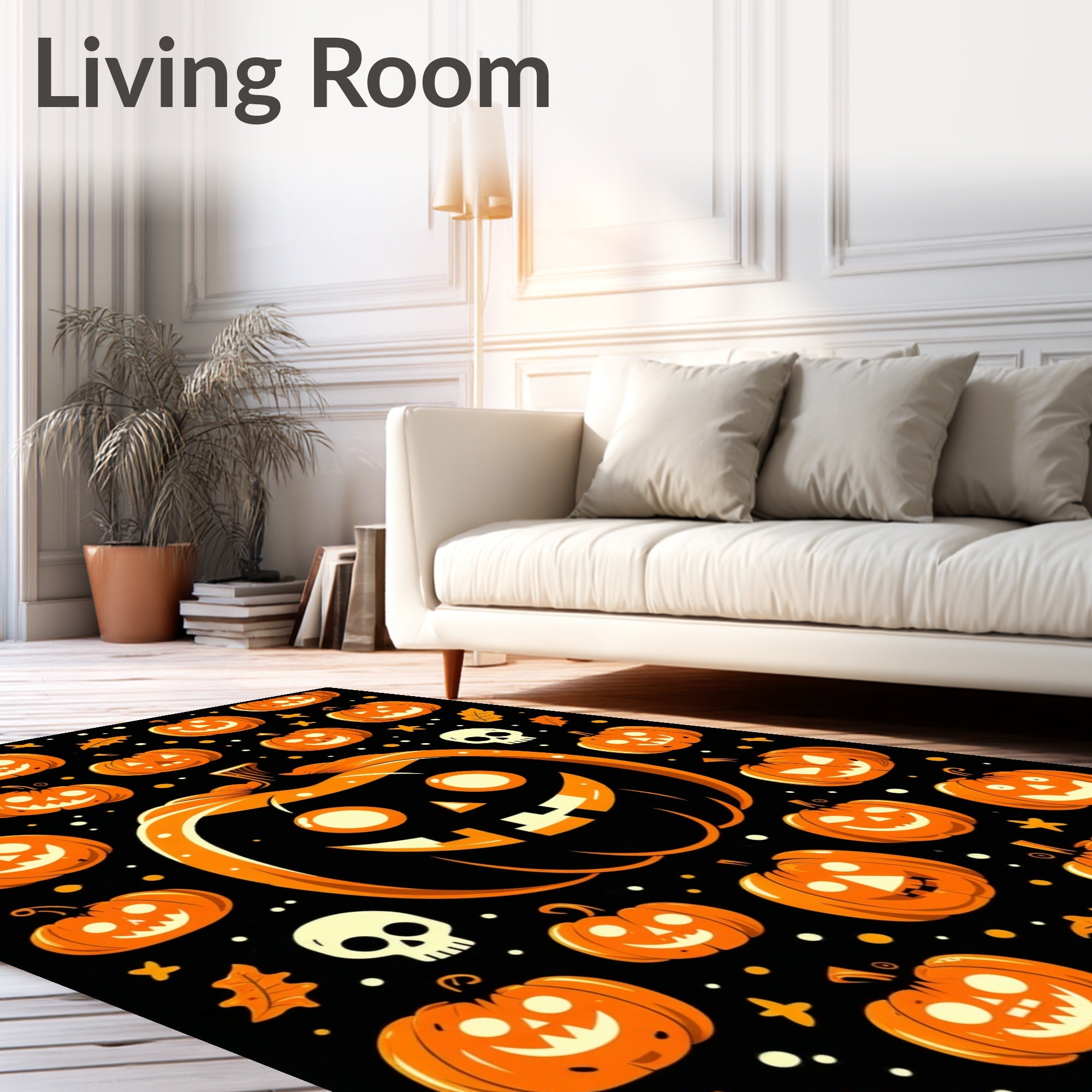 Halloween Carved Pumpkin Pattern Rug