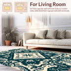 Ornate Floral Damask Scroll Rug