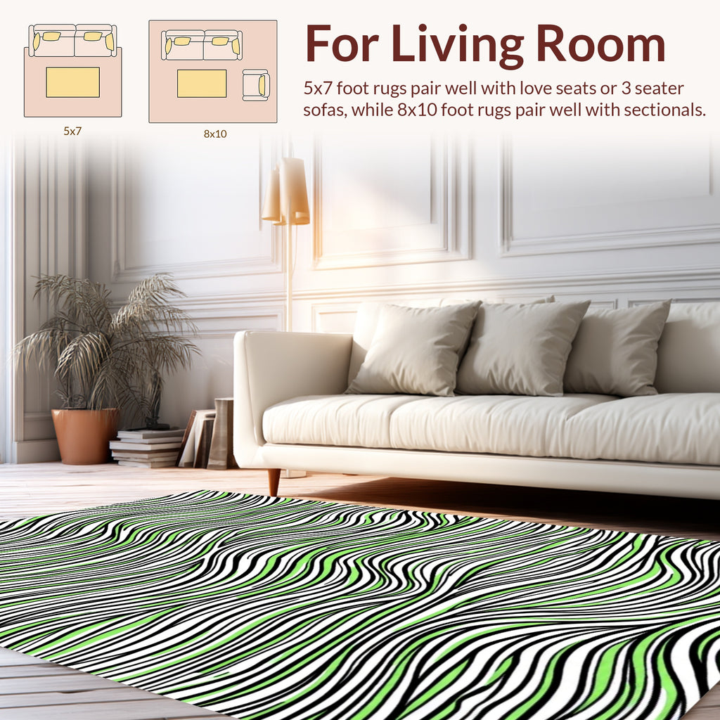 Wavy Stripe Abstract Graphic Design Rug
