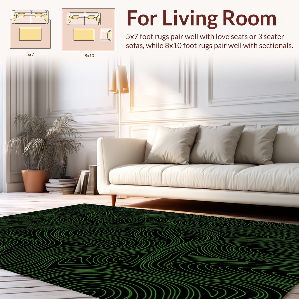 Modern Swirls Abstract Graphic Rug