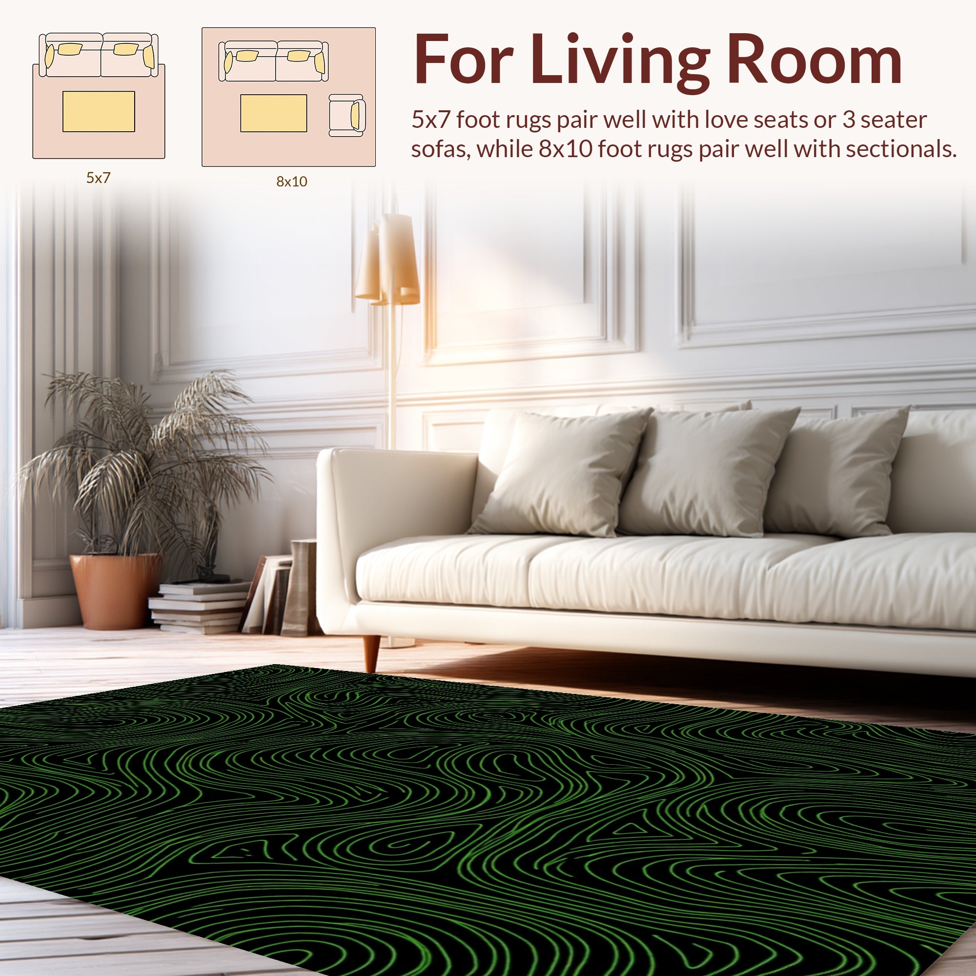 Modern Swirls Abstract Graphic Rug