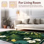 Lush Greenery With White Flower Accents Rug