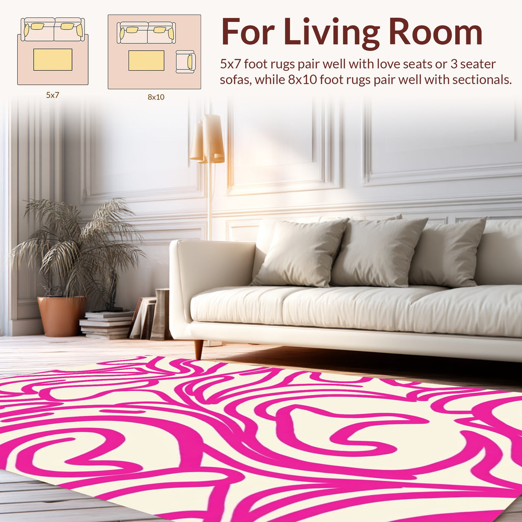 Bold Abstract Swirls Cream Rug