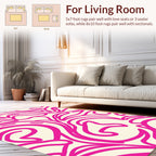 Bold Abstract Swirls Cream Rug