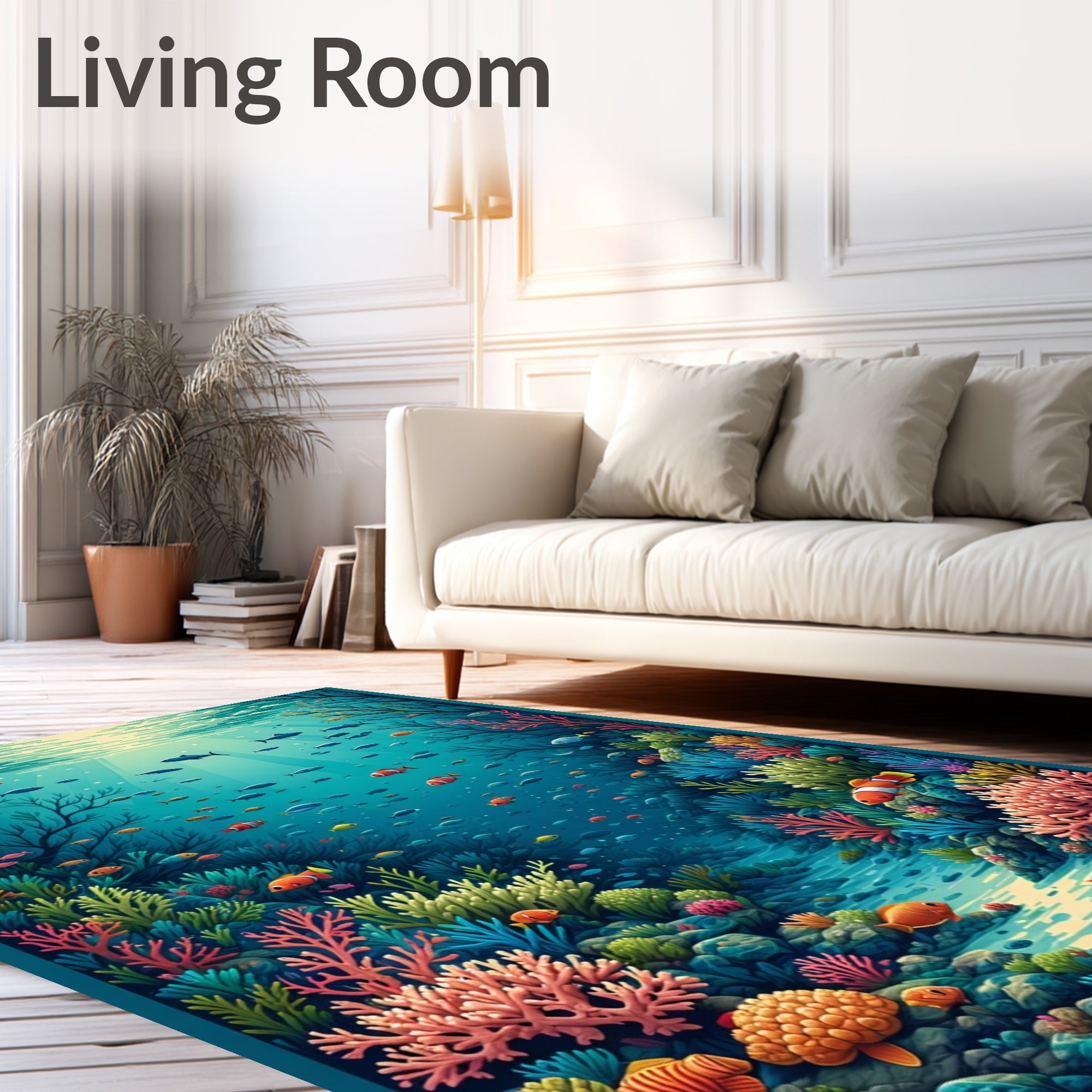 Aquatic Scene With Coral And Fish Rug