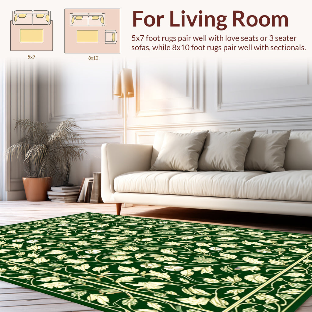 Vintage Floral Vine Pattern Rug
