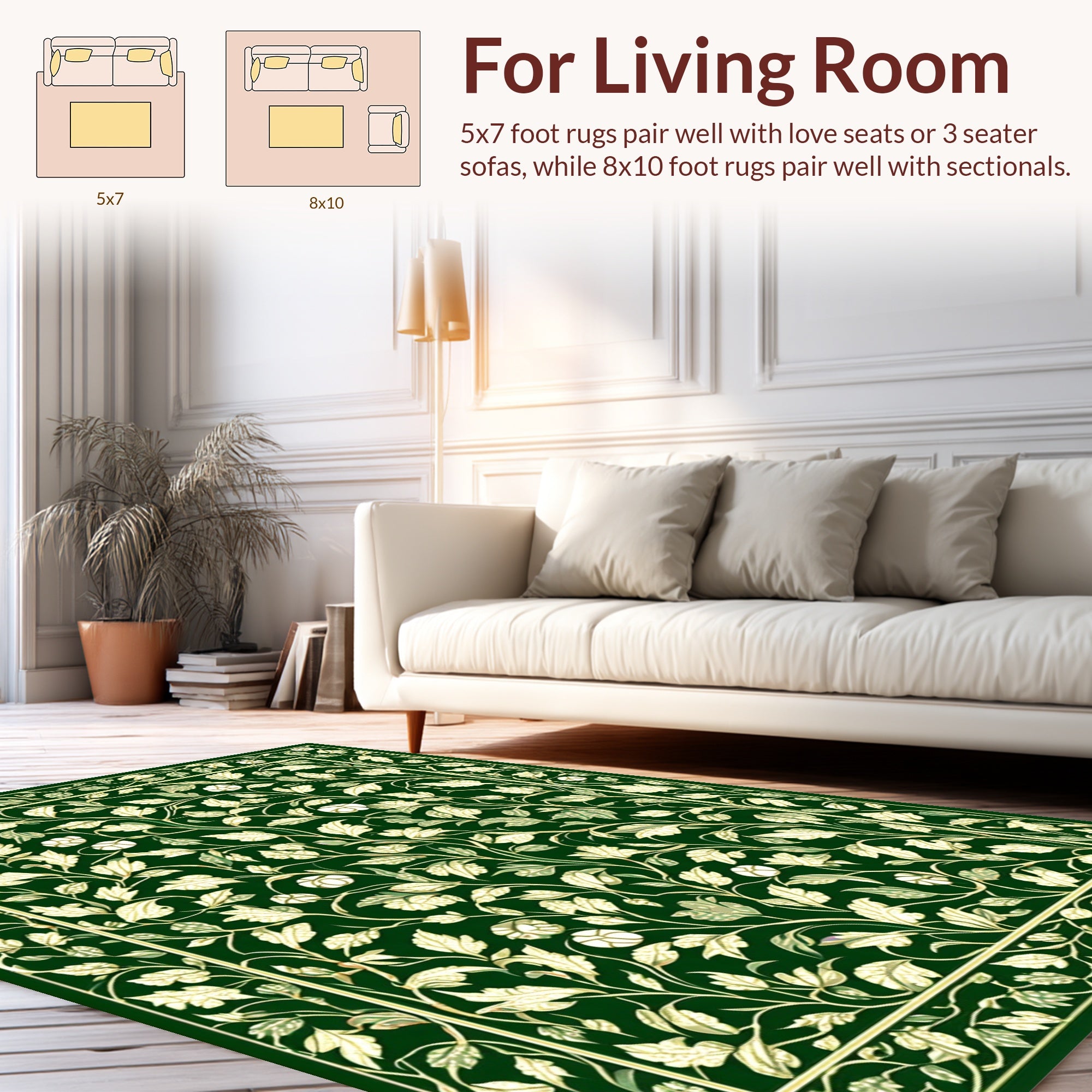 Vintage Floral Vine Pattern Rug