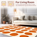 Abstract Orange Rounds Pattern Rug