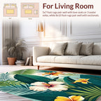 Vibrant Tropical Floral And Leaf Pattern Rug