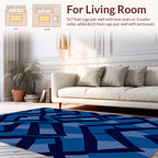 Abstract Indigo Geometric Pattern Rug