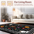 Whimsical Floral Cat Faces Pattern Rug