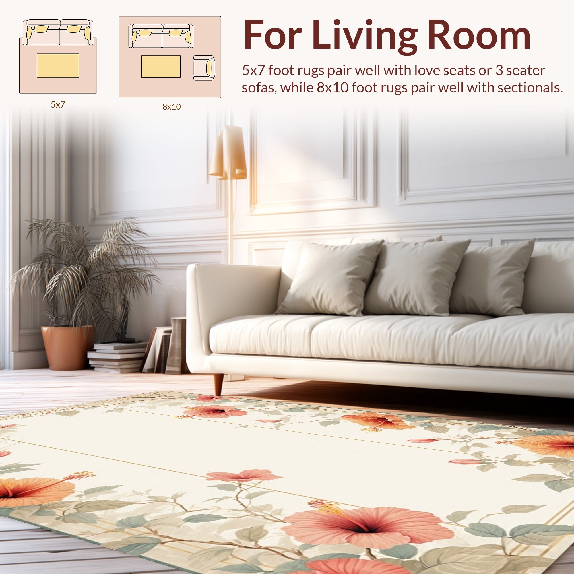 Floral Vines Blossoms Rug