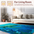 Ocean Turtle Coral Reef Pattern Rug