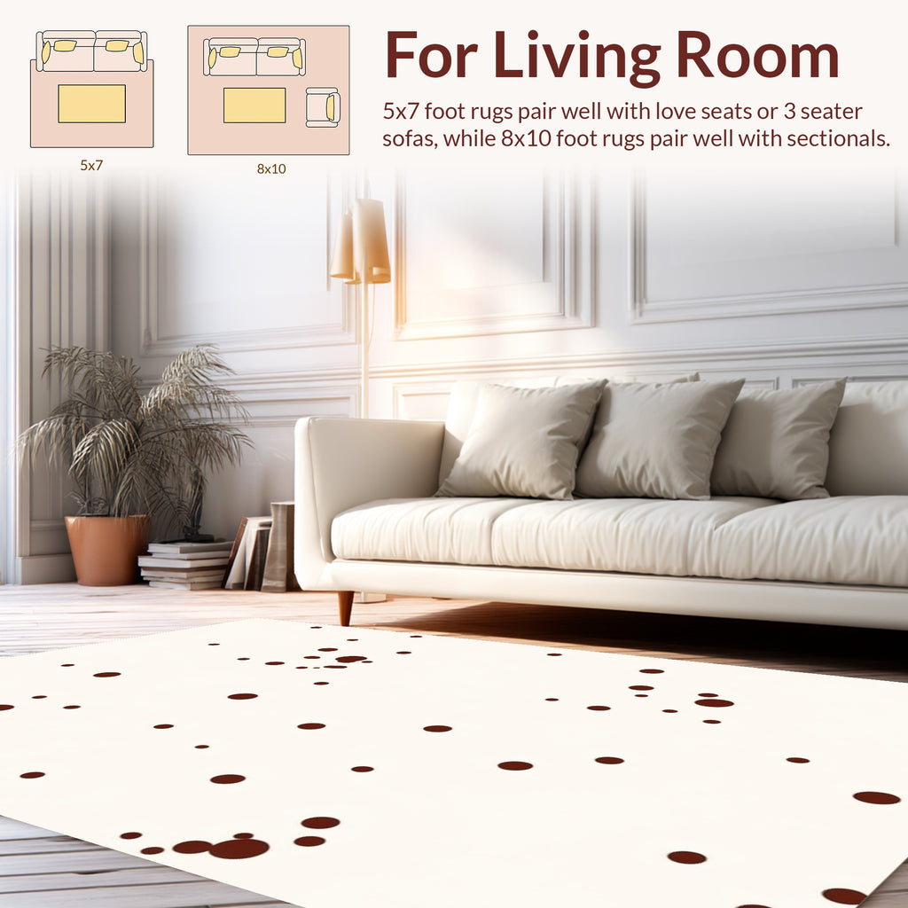 Polka Dot Pattern Textured Design Rug