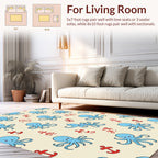 Cute Blue Octopuses Anchors Rug
