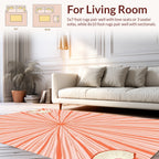 Orange Sunburst Mushroom Delight Rug