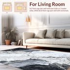 Monochromatic Marble Veined Contemporary Design Rug