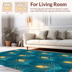 Peacock Feather Art Nouveau Pattern Rug