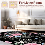 Pink Butterflies Roses Pattern Rug