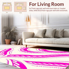 Vibrant Pink Abstract Swirl Pattern Rug