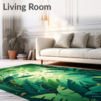 Lush Jungle Canopy Bird Paradise Rug