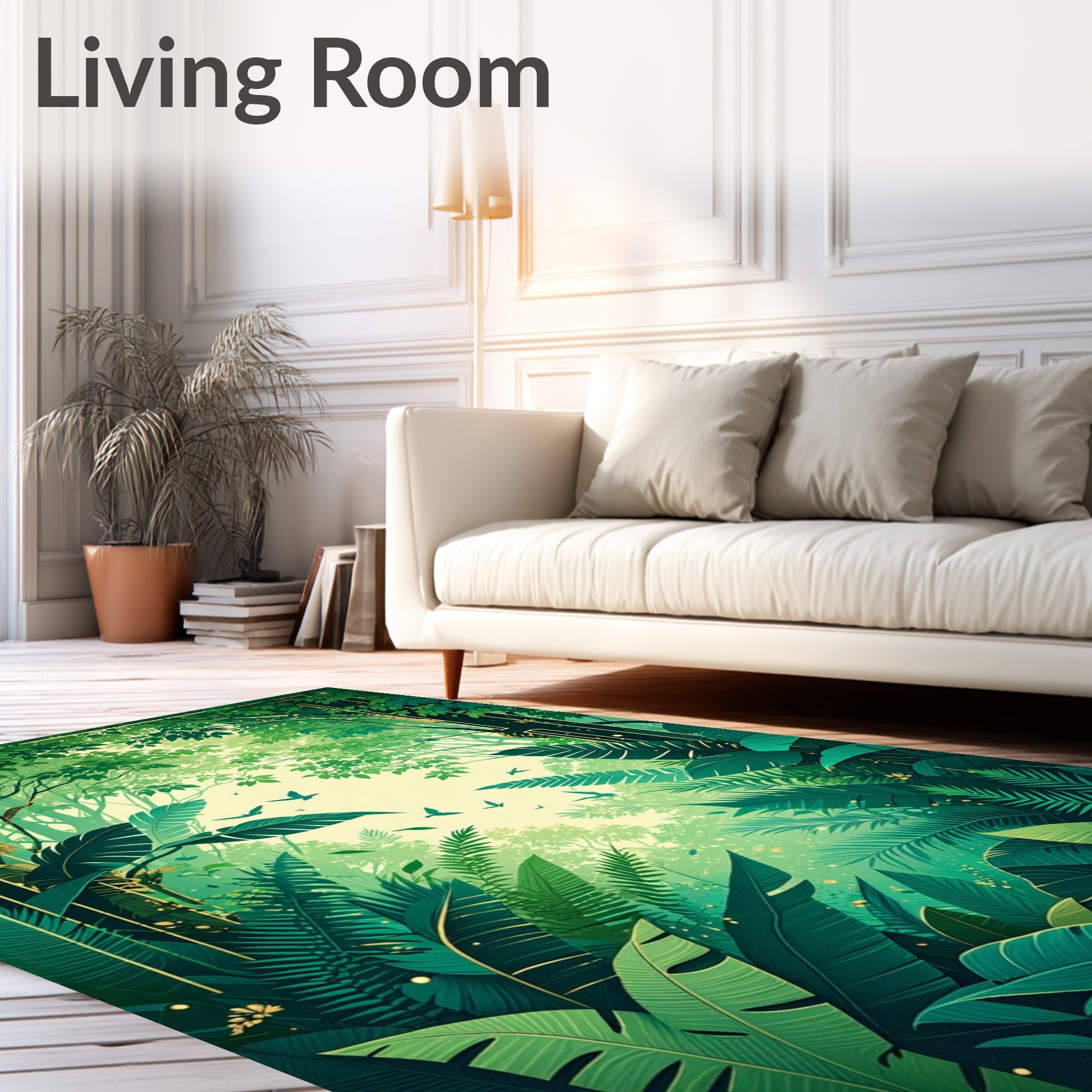 Lush Jungle Canopy Bird Paradise Rug