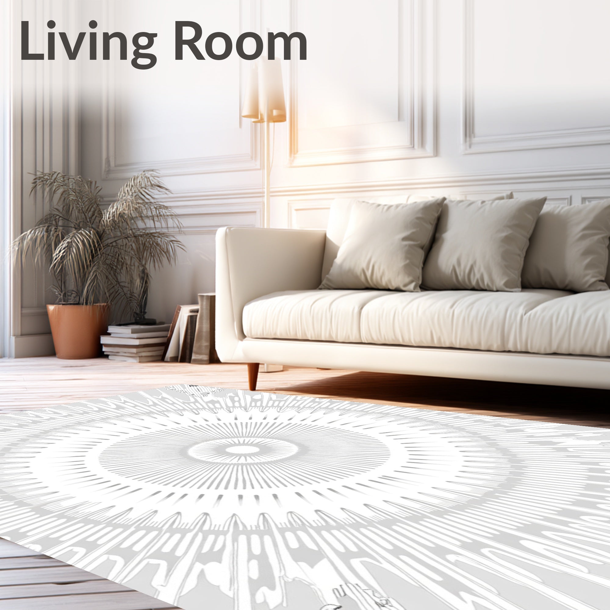 Radiant Sunburst Medallion Mandala Rug