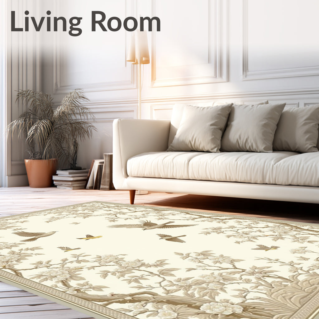 Tapestry Bird and Floral Garden Rug
