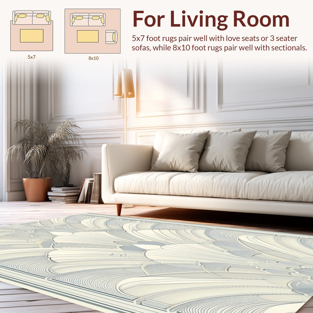 Art Deco Fan Pattern Design Rug