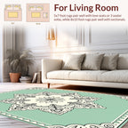 Mint Green Floral Medallion Mandala Rug
