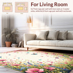 Whimsical Butterfly Floral Meadow Rug