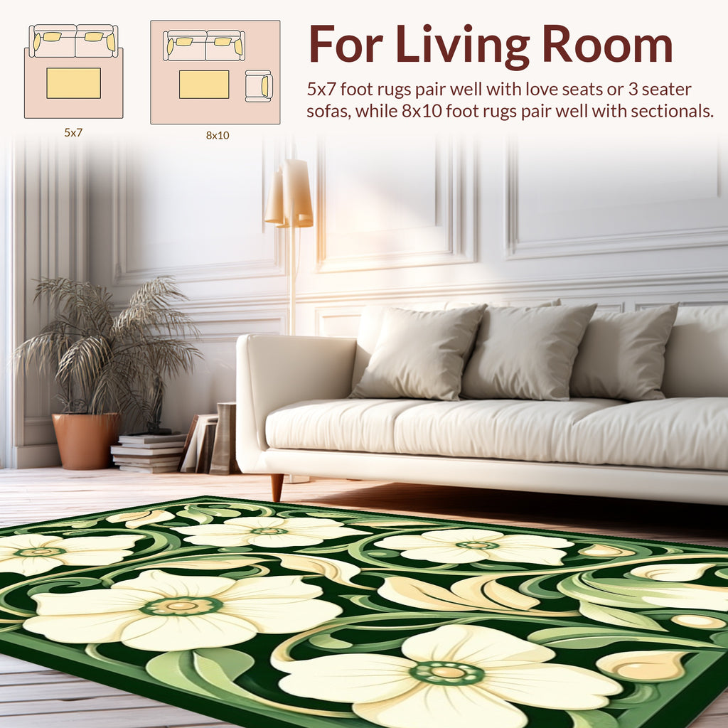 Elegant Floral Vine Decorative Rug