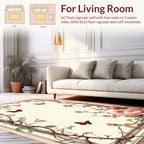 Elegant Floral Butterfly Vine Design Rug