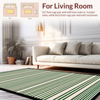 Striped Dark Green Cream Rug