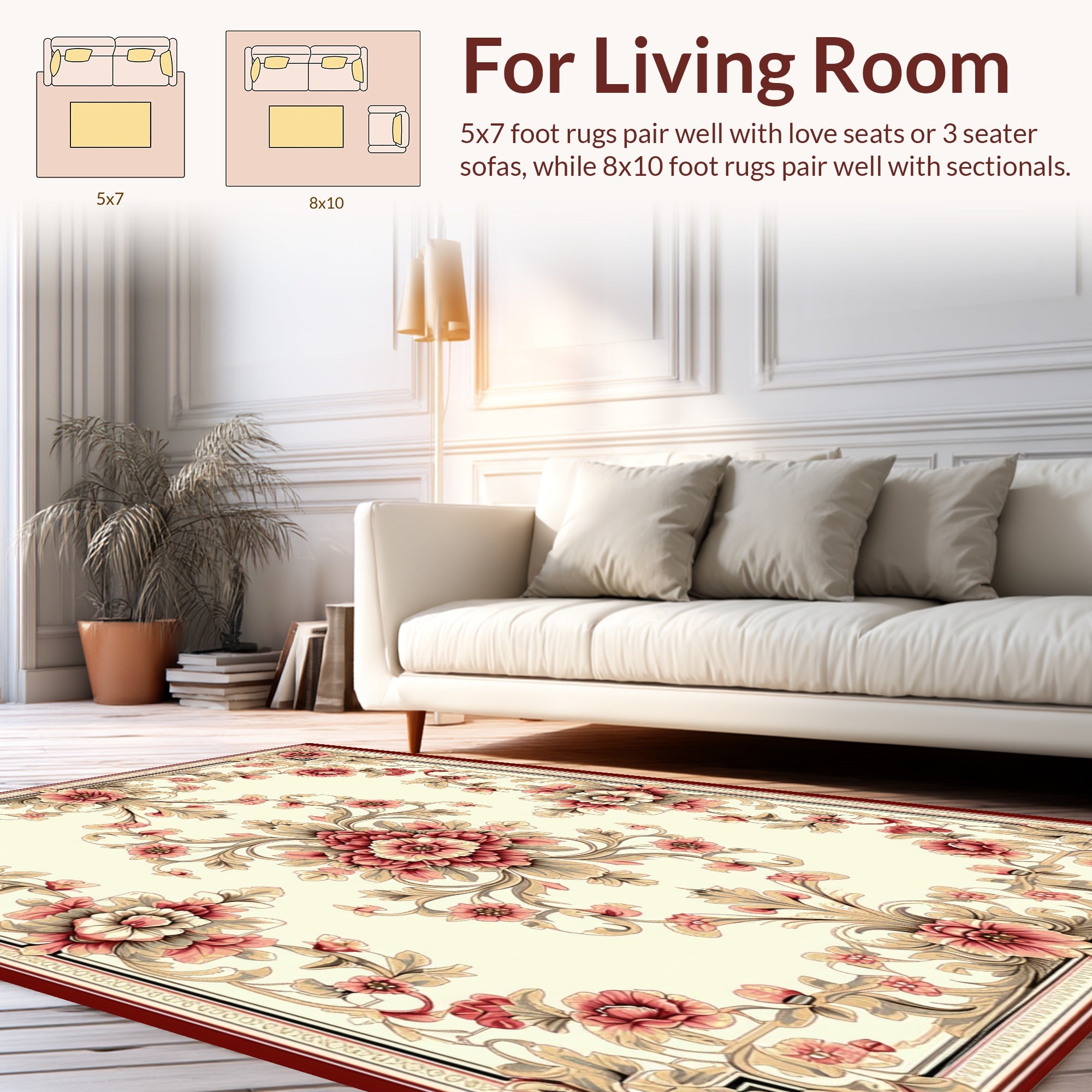 Antique Floral Medallion Pattern Rug
